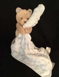 CARTERS Child of Mine Baby Security Blanket Teddy Bear Plush Blue Minky Dot - Picture 1 of 4