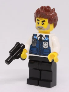 LEGO® City Minifigure Detective Police Officer Dude with Vest and Pistol - Picture 1 of 12