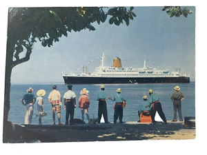 Flagship Bremen Postcard Greetings Caribbean Sea Halifax New York Route - Picture 1 of 4