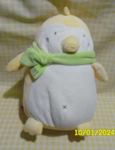 P7/ PREMAMAN  SAVE US DOUDOU PELUCHE PINGOUIN JAUNE ECHARPE VERTE 27CM ETAT NEUF - Picture 1 of 5