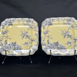222 Fifth Porcelain Fine China (Set Of 2) Adelaide Yellow 10.5” Dinner Plate - Picture 1 of 9
