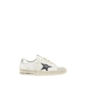 Golden Goose Stardan Men Ivory Sneakers Leather Solid Lace Up Flat Trainer Shoes - Picture 1 of 4