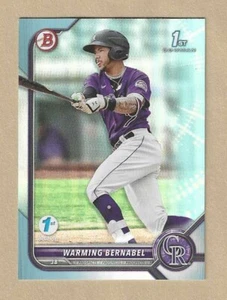 2022 Bowman 1st Edition #BPPF-46 Warming Bernabel SKY BLUE Foil Parallel Rockies - Picture 1 of 2