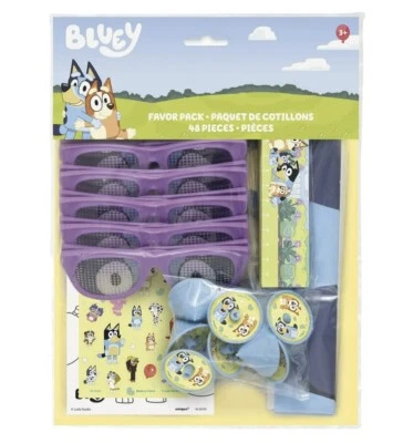 Bluey Bingo Fiesta Favores Para Llenar Bolsas Pegatinas Gafas Orejas Hoja para Colorear Premio Foto 1 de 4