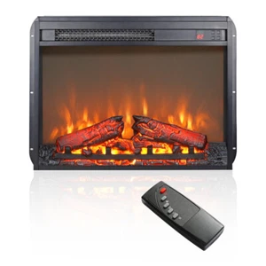 1400W Insert Electric Fireplace ultra thin Heater with Log Set & Realistic Flame - Picture 1 of 23