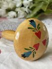 Vintage Wooden Darning Mushroom Folk Art Hearts & Flowers Sewing Haberdashery