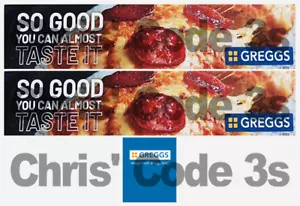 Code 3 selbstklebende Vinyl Anhänger Aufkleber - Greggs Bakery - 1/50 1/64 1/76 1/148 1/87 - Bild 1 von 1