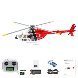 RC Helicopter FlyWing BELL206 Radio Control Aircraft 4 Blade Rotor GPS System - Picture 1 of 12