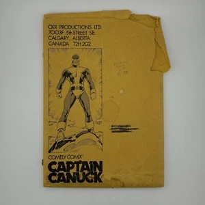 Vintage Comic CAPTAIN CANUCK Comely Comix 1975 Envelope Ephemera Superhero Art - Picture 1 of 2