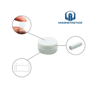 Magnetastico® | Starke Neodym Magnete mit Schutzschicht 12x6 mm | Farbe Weiß - Bild 1 von 12
