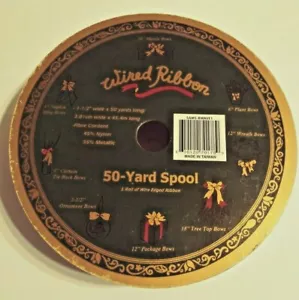 Sams-RWave1 Wired Ribbon 1-1/2" wide x 50 Yards long, Gold Metallic Ribbon - New - Picture 1 of 3