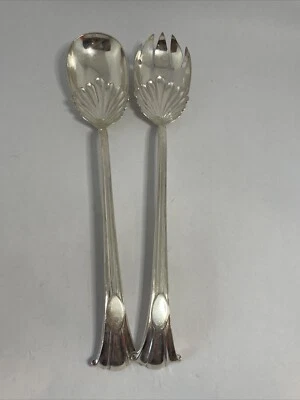 Mappin And Webb Princes Plate Silverplate Serving Spoon And Fork Salad Set - Image 1 of 4