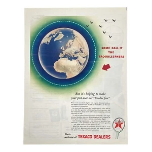 1943 WW II Era Texaco Dealers, Aviation Lubricants Vintage Print Ad - Picture 1 of 1