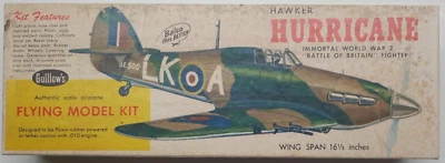 16-1/2" HAWKER HURRICANE Balsa Model Airplane Kit WWII Fighter Guillow's 506 - Image 1 of 4