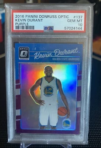 KEVIN DURANT 2016 Panini Donruss 1st Year Optic #137 Purple Holo PSA 10 KD SP - Picture 1 of 2