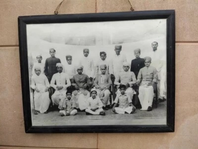 Indian Family Man Black & White Collectible Photograph Print Framed Wall Decor - Image 1 of 4