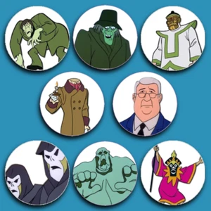 Scooby Doo Season 2 Villains Button 8-Pack Set Mystery Machine Shaggy - Picture 1 of 3