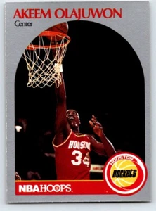 1990-91 NBA Hoops Akeem Olajuwon Base #127 - Houston Rockets - Imagen 1 de 10