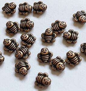 TO CLEAR 325 x 9mm Copper Cute Bee tibetan style Metal spacer beads