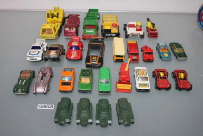 28x Alte Spielzeugautos Konvolut Matchbox Majorette usw. Metall Modellautos (G66 - Bild 1 von 4