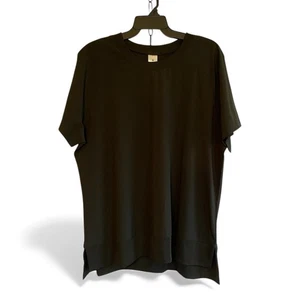Member’s Mark Woven Black Top Women XL High Low Hem Stretch Short Sleeve Relaxed - Bild 1 von 9