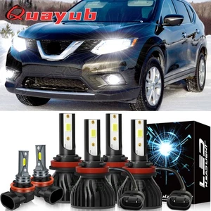 For Nissan Rogue 2014-2020 6x LED Headlight High Low Beam + Fog Light Bulbs - Picture 1 of 17