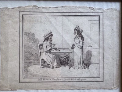 Antigua impresión satírica original James Gillray publicada 1794. Siglo XVIII.  Foto 1 de 4