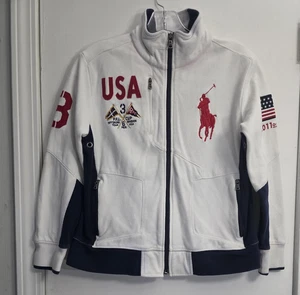 Polo Ralph Lauren Jacket Youth Medium White Big Pony USA 67 Ocean Challenge - Picture 1 of 19