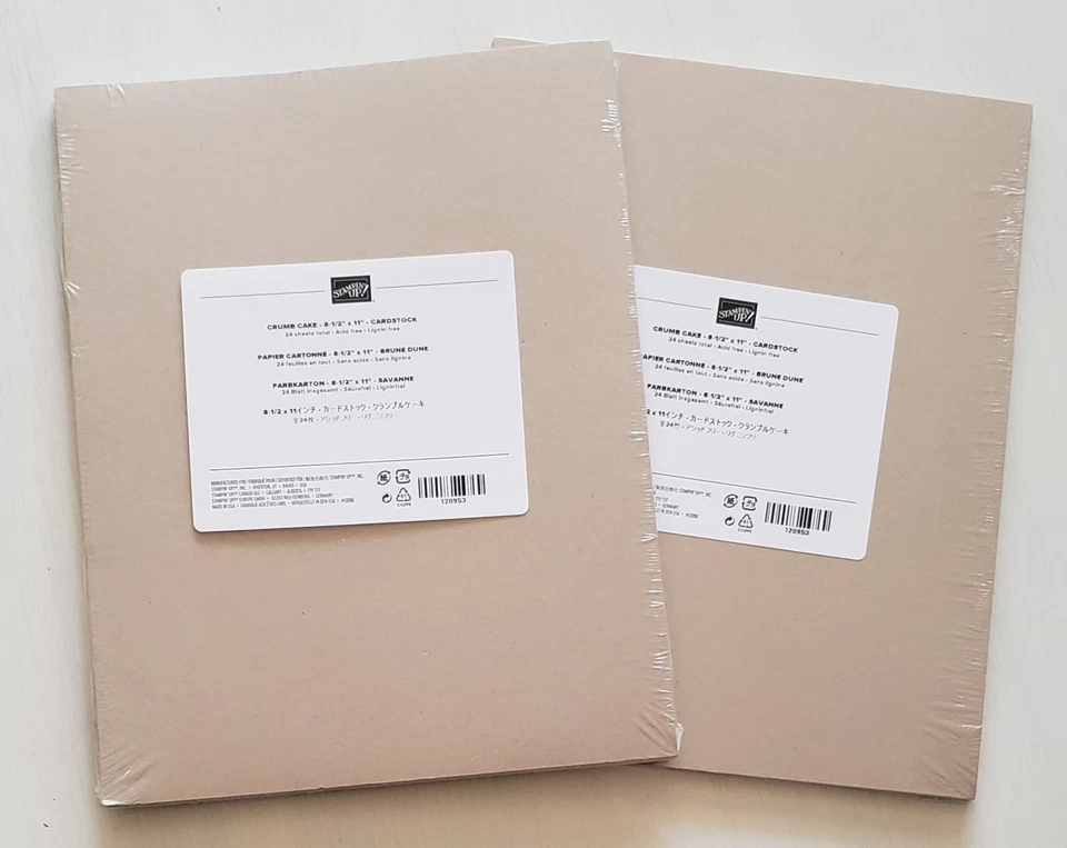 2 Pk Stampin Up CRUMB CAKE 8.5x11 Cardstock 48 Sheets - Image 1 of 3