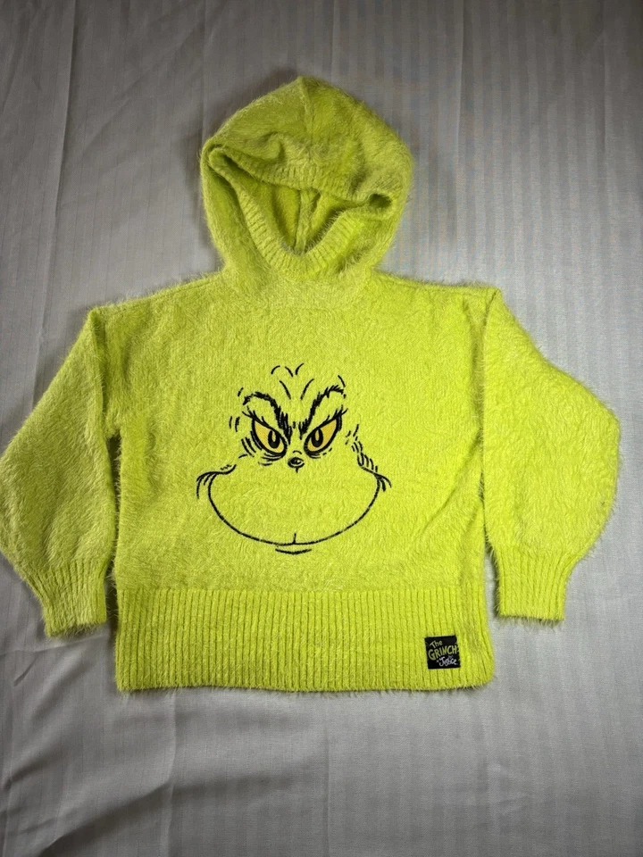 Suéter con Capucha The Grinch By Justice Girls S (7/8) Verde Lima 65% Nylon 35% Acr Foto 1 de 4