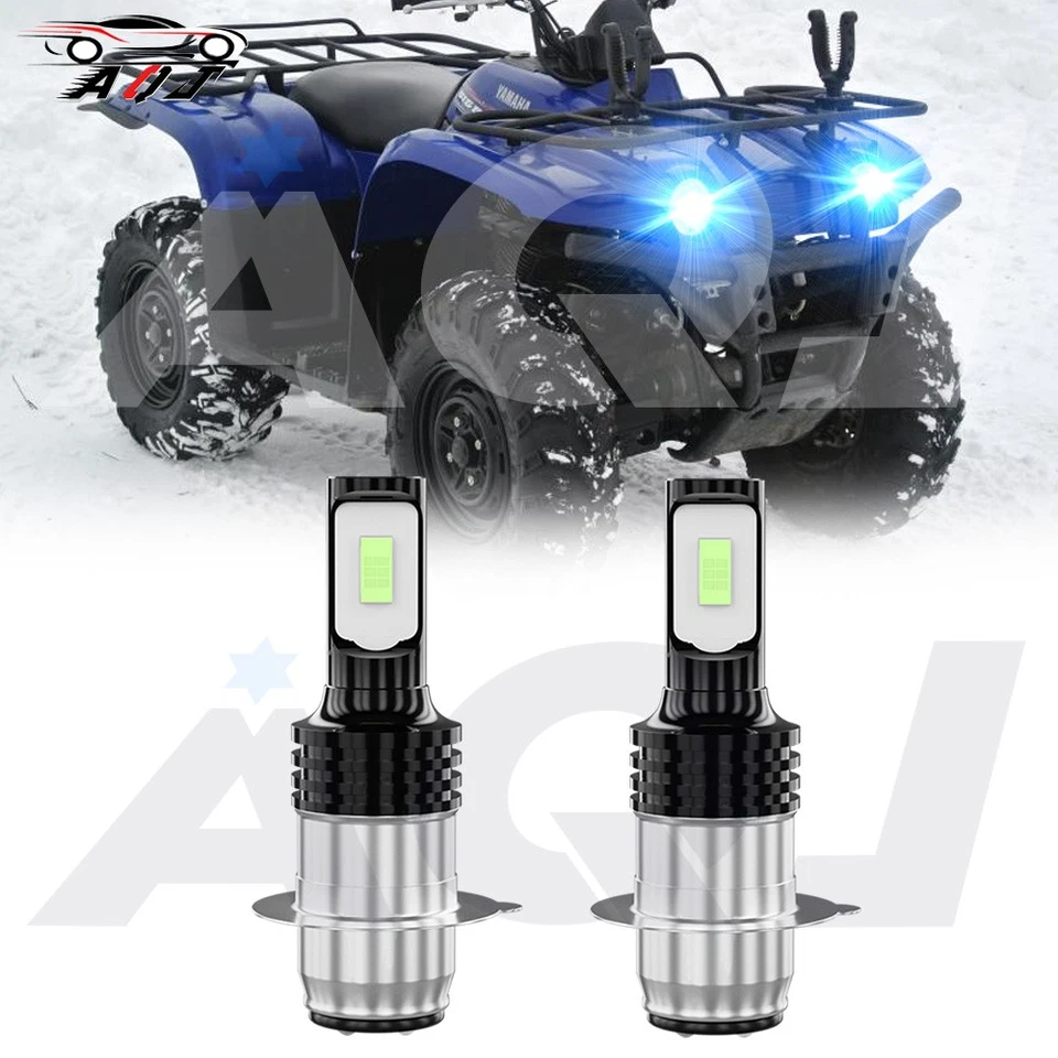 2 8000K Super Bright Front LED Headlight For Yamaha Big Bear 400 2000-2012 Bulbs Foto 1 de 4