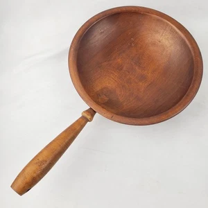 Vintage Munising Wooden Serving Bowl Footed Mid Century Modern MCM Primitive - Picture 1 of 12