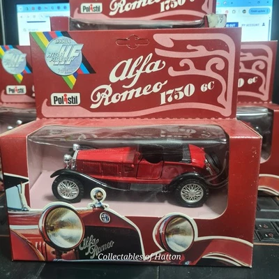 1978 retro polistil Alfa Romeo 1750 6c diecast model  1:32 boxed old stock - Image 1 of 4