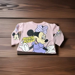 Minnie Mouse Girls Sweatshirt -Jumbo Print and Embroidery Minnie Mouse Sz-10/12 - Picture 1 of 6