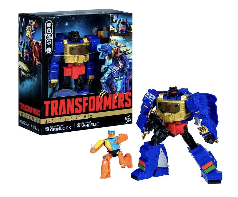 NEW Transformers Age of the Primes G2 Dinobot Grimlock & Wheelie Figure 2 Pack - Image 1 of 4