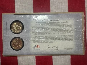 2008 John Quincy Adams - Presidential 2 Coin Set - P/D Mint - New Packaging - Picture 1 of 5
