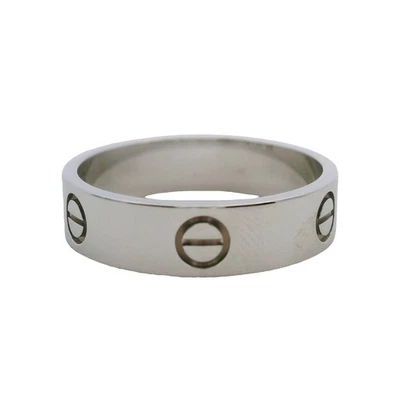 Cartier Solid 18kt White Gold Classic 5.5mm Love Ring Size 10.5 63 - Image 1 of 4