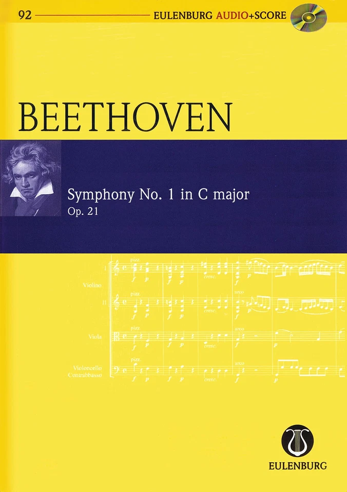 Study Score for Beethoven Symphony No 1 in C Major Op. 21 Sheet Music Book & CD - Image 1 of 1