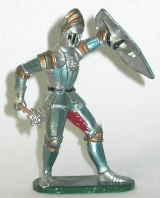 Elastolin - XV / XVIII siècle - Garde Suisse Pièton combattant (bouclier jaune)  - Photo 1/2