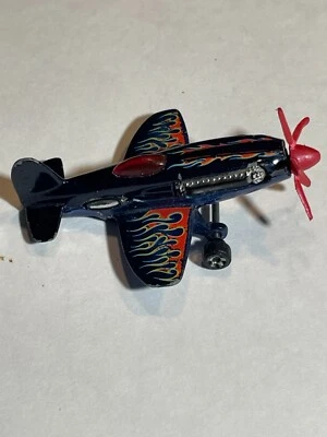HOT WHEELS 2001 MAD PROPZ Blue Metal Flake with Red Flames. Used - Image 1 of 4