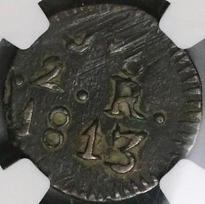 1813 NGC XF40 Mexico Oaxaca Sud 2 Reales Morelos War Independence Coin 22122702C - Picture 1 of 6