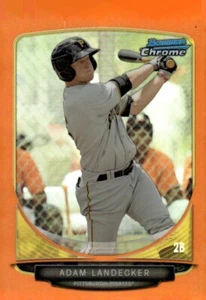 ADAM LANDECKER 2013 BOWMAN CROMO **NARANJA** REFRACTOR RC /25!🔥 PIRATAS - Imagen 1 de 2