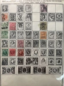 R- 1881-1947 Great Britain stamps on album pages - 30 total - Picture 1 of 8