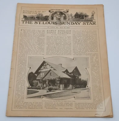 St Louis Sunday Star Magazine Architecture 1910 Antique Furniture Buildings VTG - Image 1 of 4