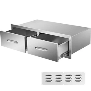30"W X 10"H BBQ Drawer Horizontal Double Drawer BBQ Island Stainless Steel - Picture 1 of 12