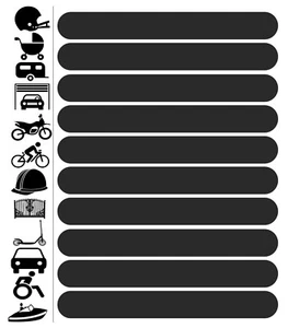 10er Set Warnset Reflexband Aufkleber Moto Felge Helm Fahrrad Auto schwarz - Bild 1 von 8