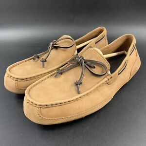 UGG CHESTER LOAFERS MENS SIZE 9 US CHESTNUT FULL-GRAIN LEATHER WOOL DRIVING SHOE