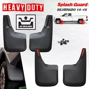 For 2014-2017 Silverado Mud Flaps Guards Splash Flares 4 Piece Front & Rear - Bild 1 von 4