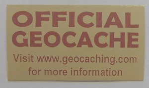 3 x Cache stickers for Geocaching pink print on light brown sticker - Picture 1 of 1