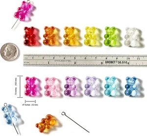 Candy Bear Beads Gummy Pendants Assorted Lot Findings Cute Jewelry Supplies 120p - Picture 1 of 2